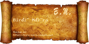 Biró Míra névjegykártya